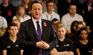 Cameron tours the Mini car plant in Oxford.