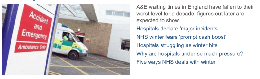BBC website A&E morning